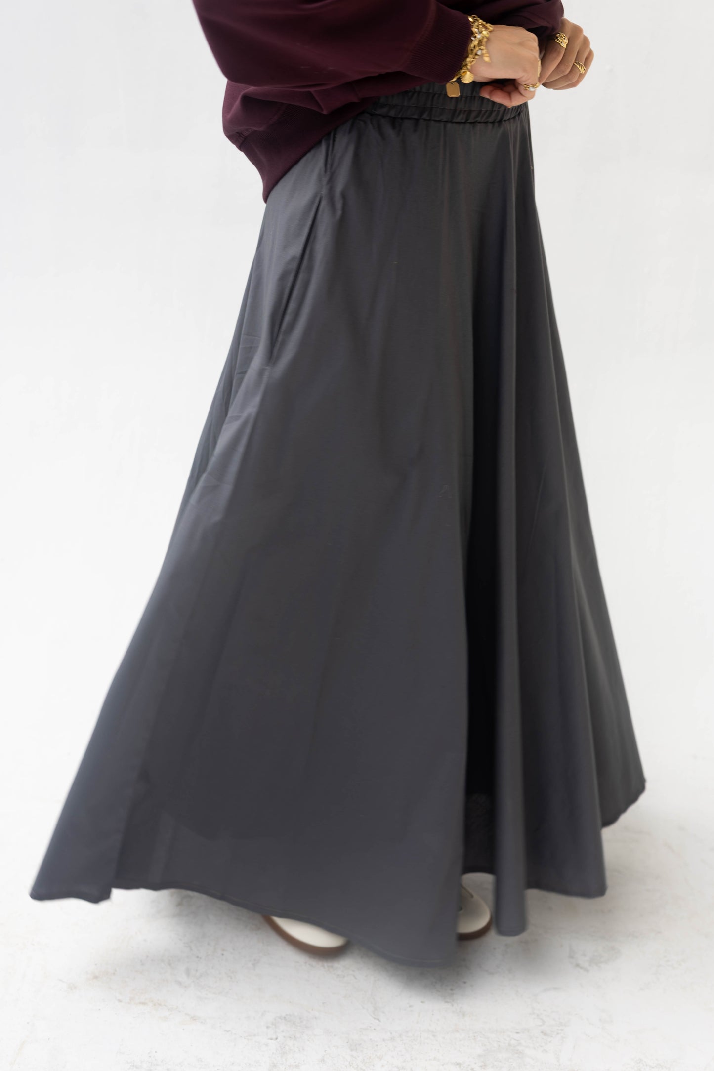 Poplin Skirt in Grey