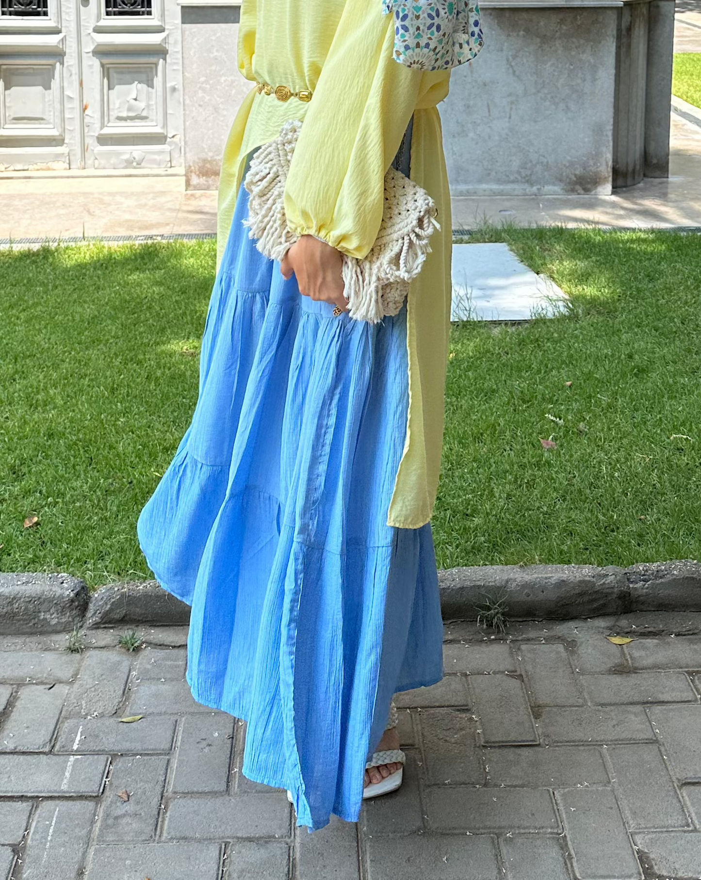 Pastel Breeze Skirt In Baby Blue
