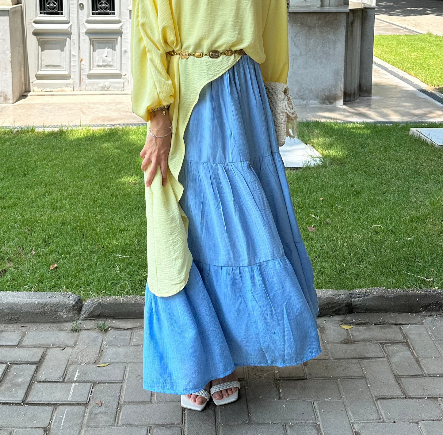 Pastel Breeze Skirt In Baby Blue