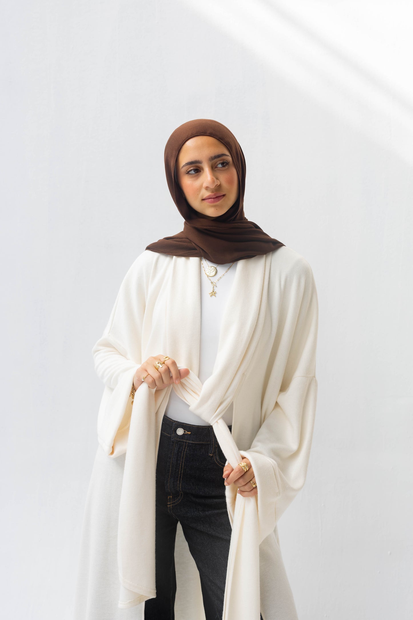 Freya Shawl Cardigan In Cream