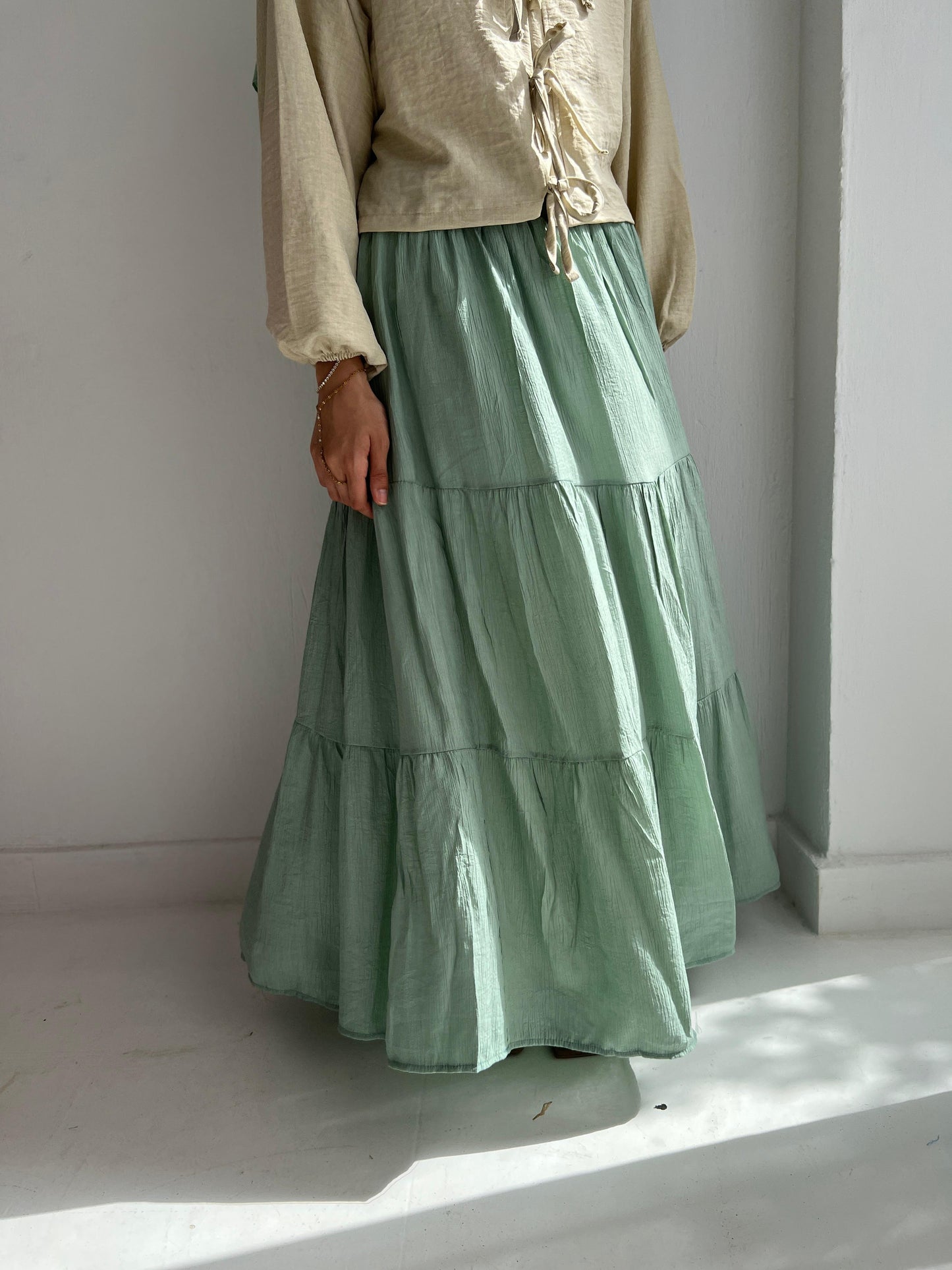 Pastel Breeze Skirt In Mint