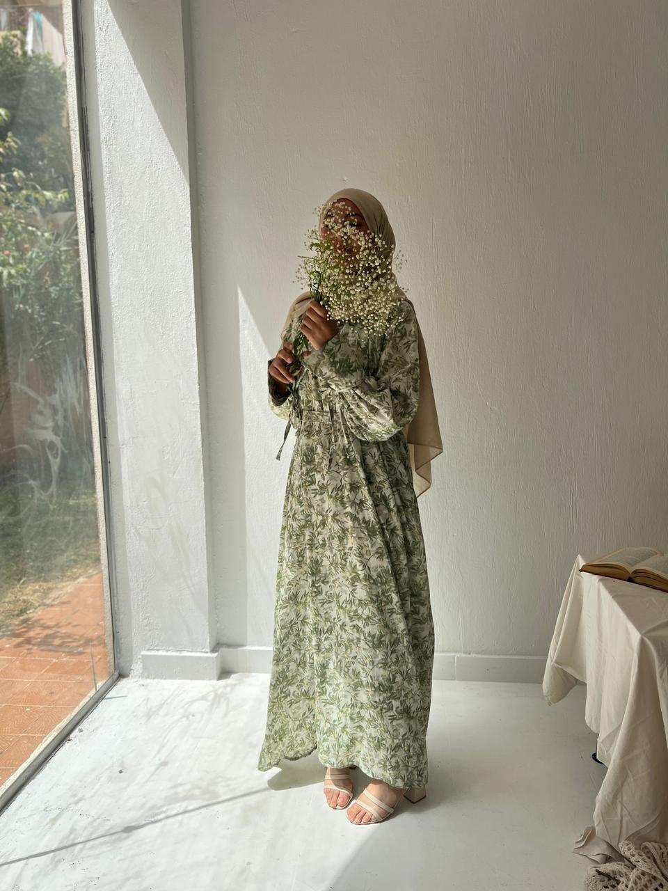 Nawarah Dress In Olive