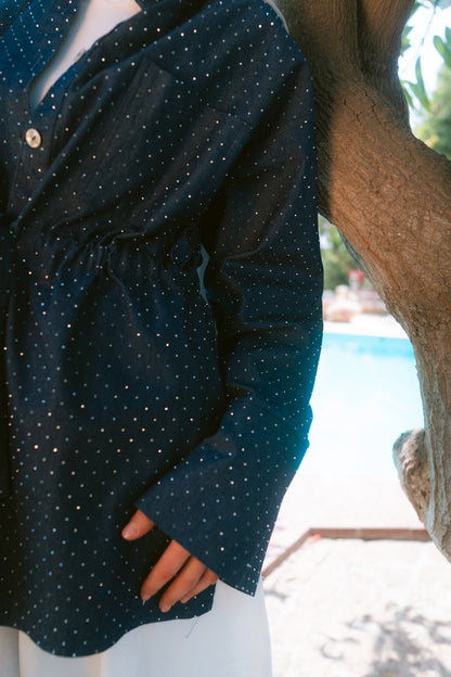 Denim Stud Top