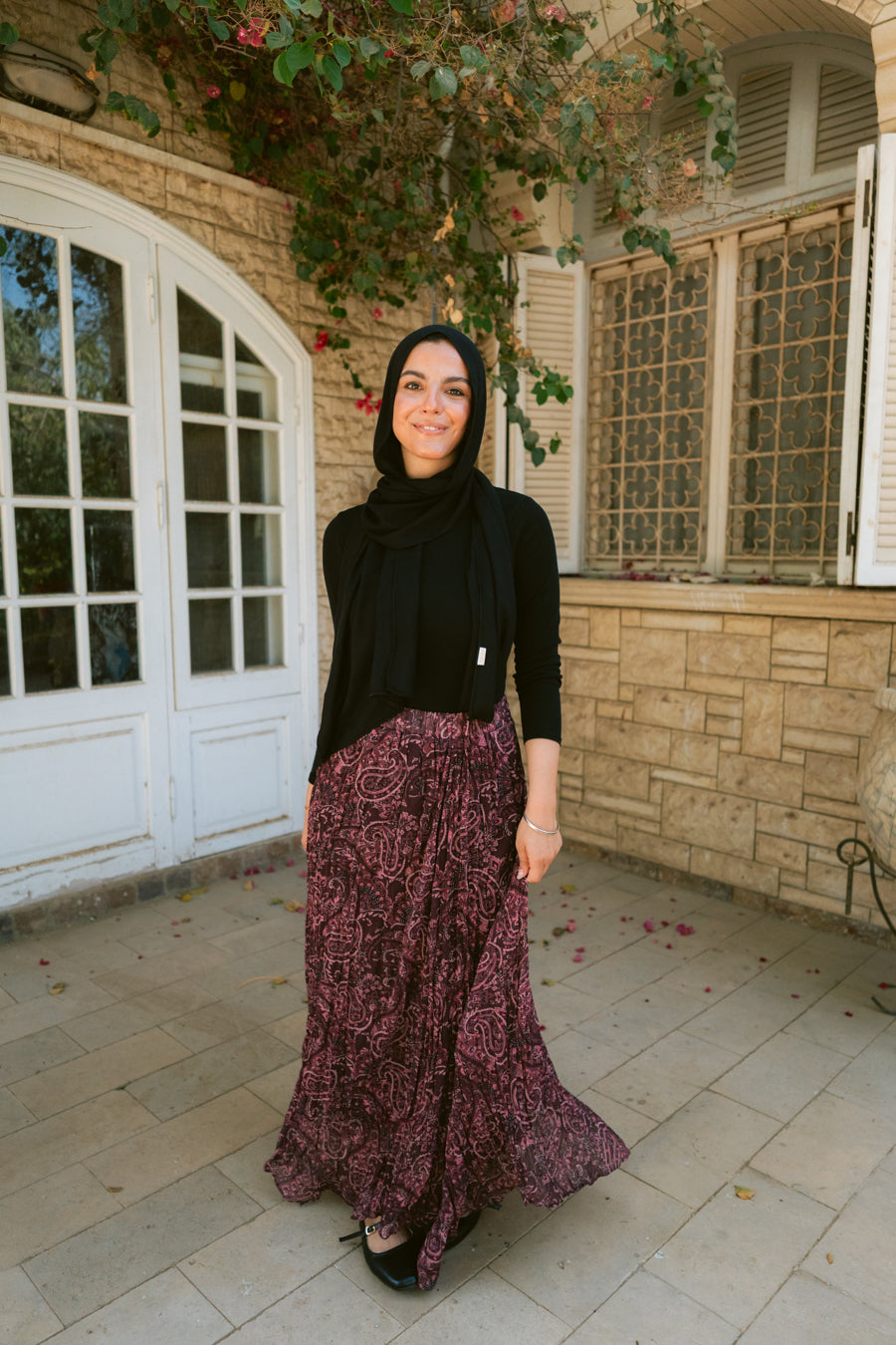 Bella Crushed Skirt In Burgundy