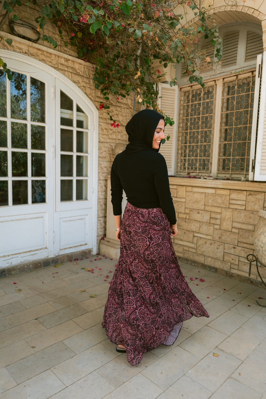 Bella Crushed Skirt In Burgundy