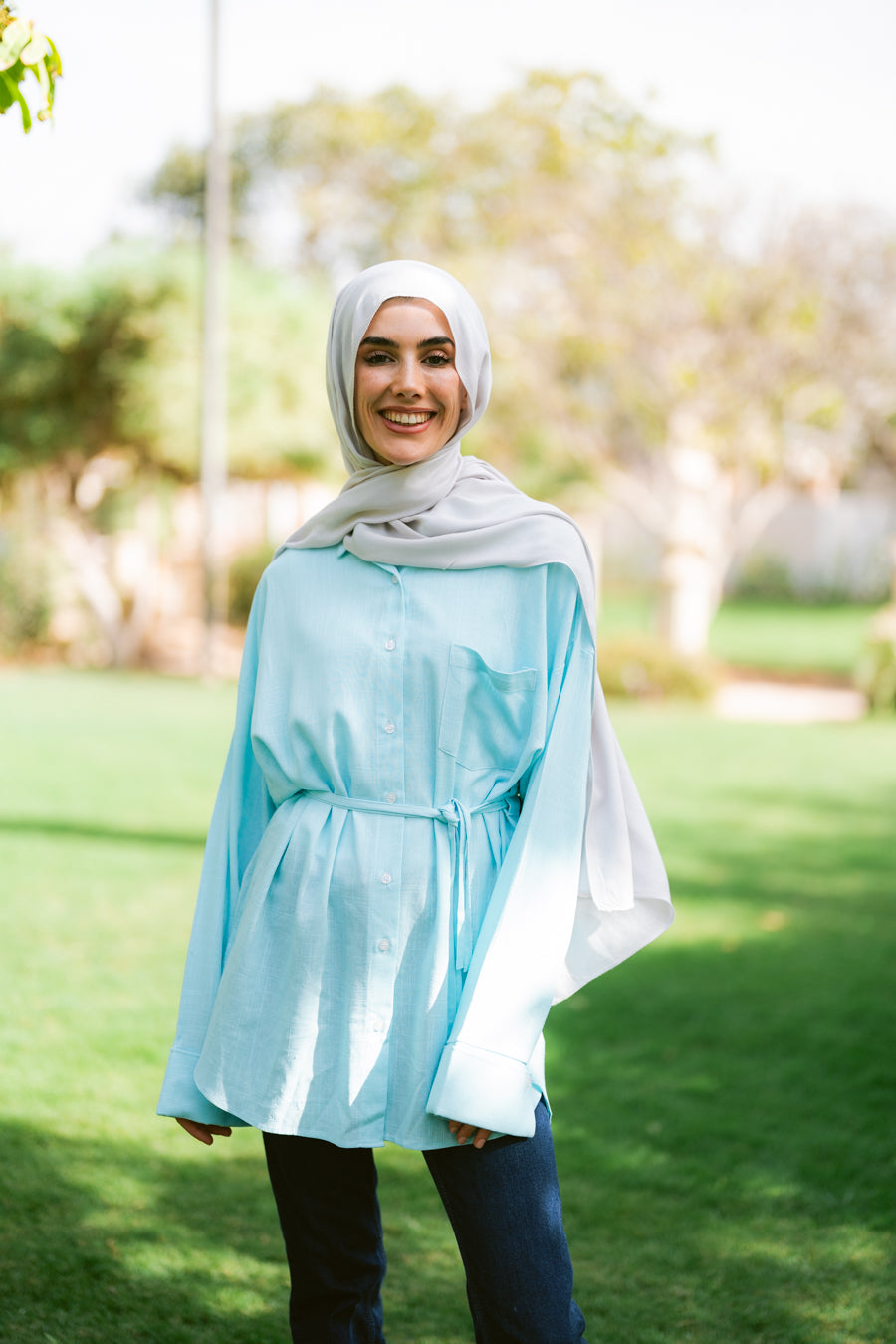 Air Linen Shirt In Aqua