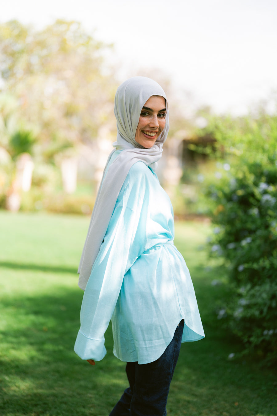 Air Linen Shirt In Aqua