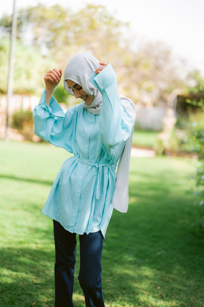 Air Linen Shirt In Aqua