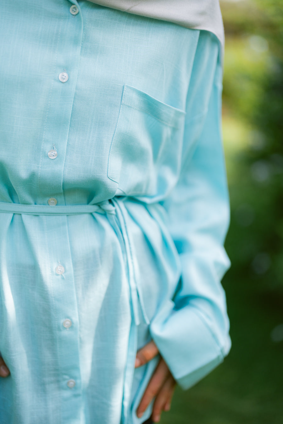 Air Linen Shirt In Aqua
