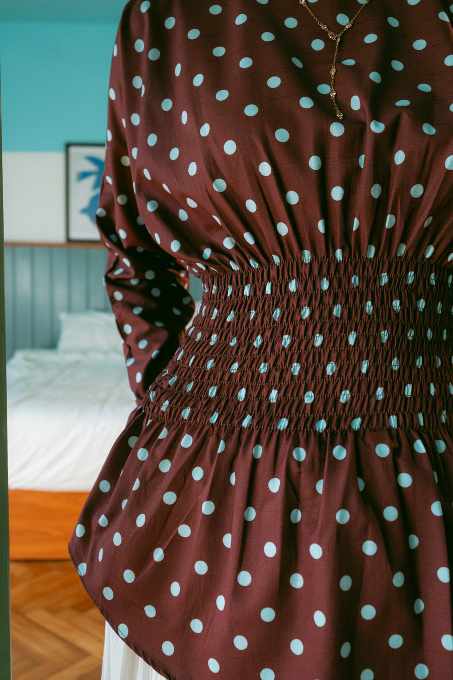 Cloudie Dots Top In Brown