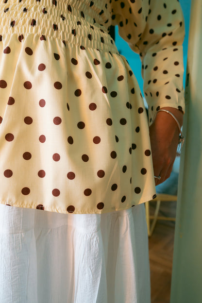 Cloudie Dots Top In Yellow