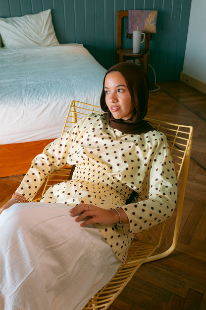 Cloudie Dots Top In Yellow