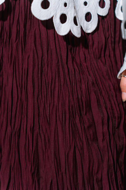 Lola Crushed Skirt In Burgundy