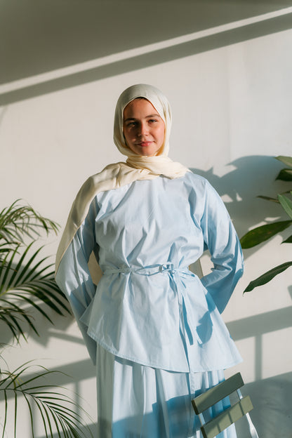 Naomi  asymmetric Top In Light Blue