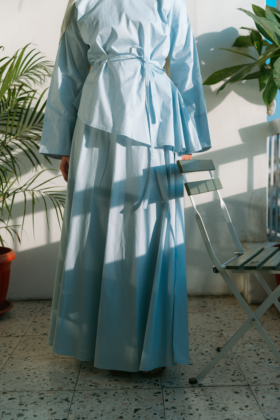 Naomi  asymmetric Top In Light Blue