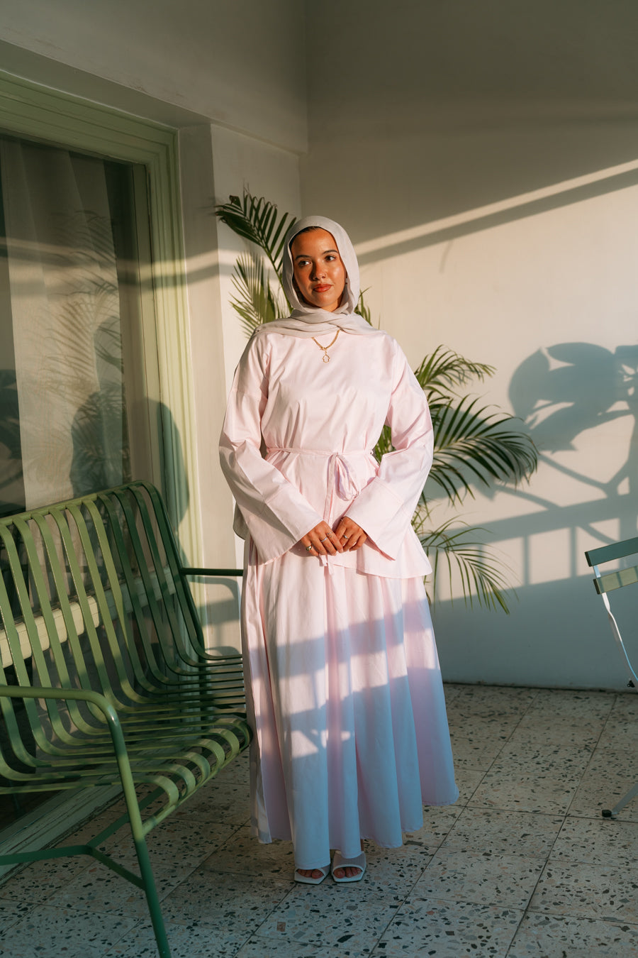 Poplin Skirt in Light Pink