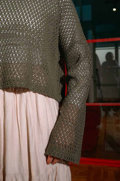 Lumi Mesh Top In Olive