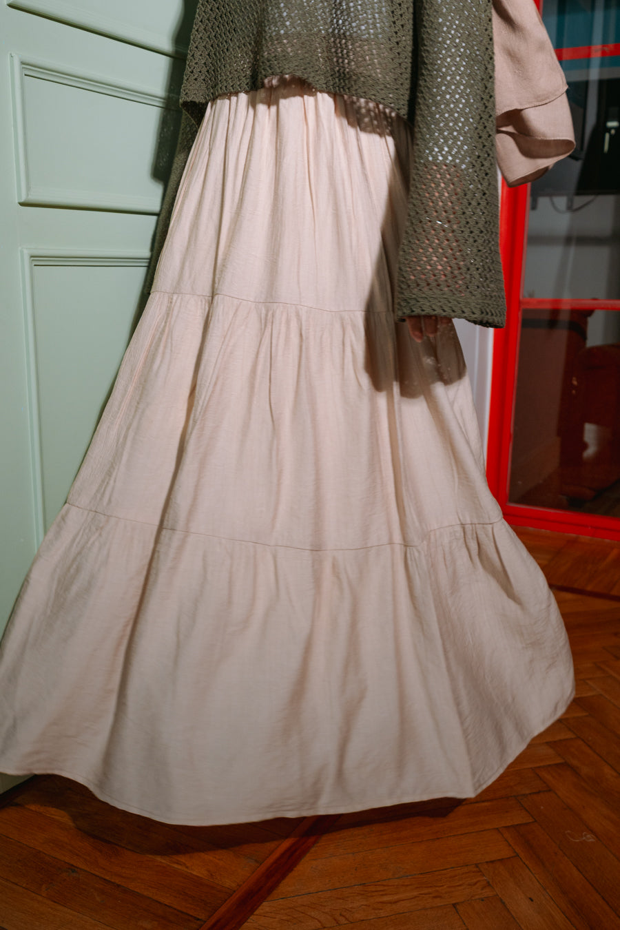 Pastel Breeze Skirt In Beige