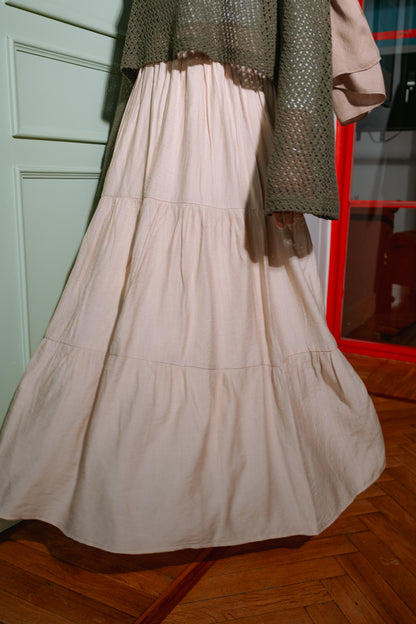 Pastel Breeze Skirt In Beige
