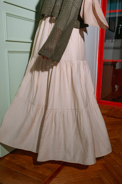 Pastel Breeze Skirt In Beige