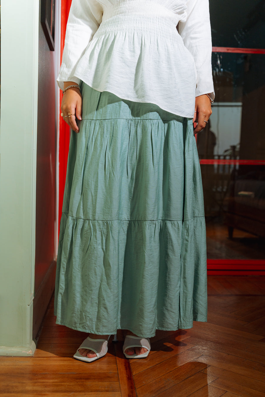 Pastel Breeze Skirt In Mint