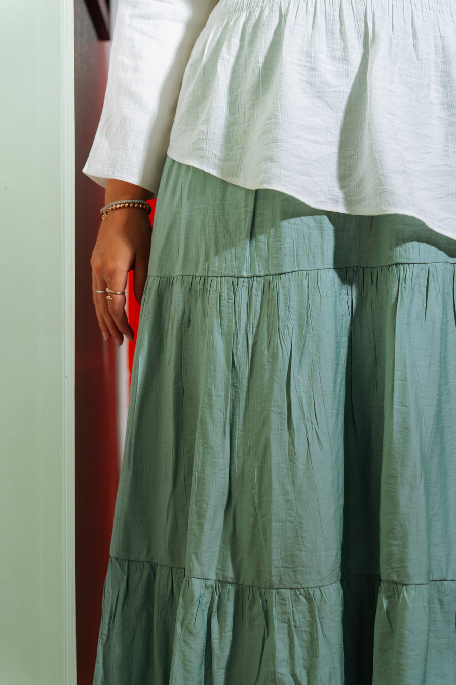 Pastel Breeze Skirt In Mint