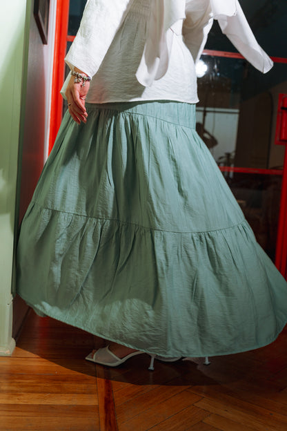 Pastel Breeze Skirt In Mint