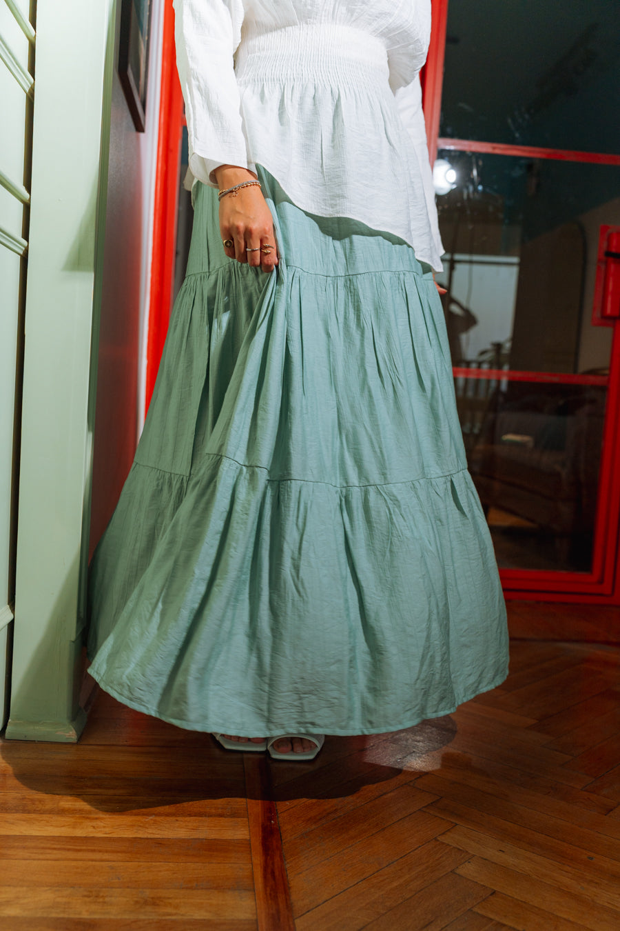 Pastel Breeze Skirt In Mint