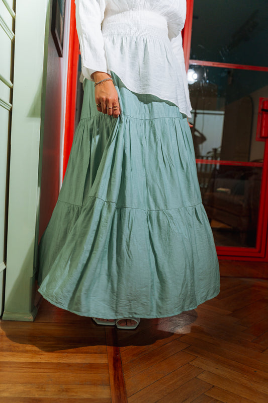 Pastel Breeze Skirt In Mint