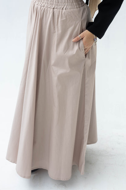 Poplin Skirt in Beige