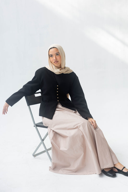 Poplin Skirt in Beige