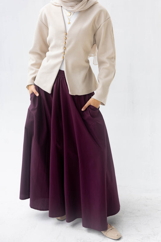 Poplin Skirt in Purple