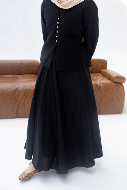 Poplin Skirt in Black