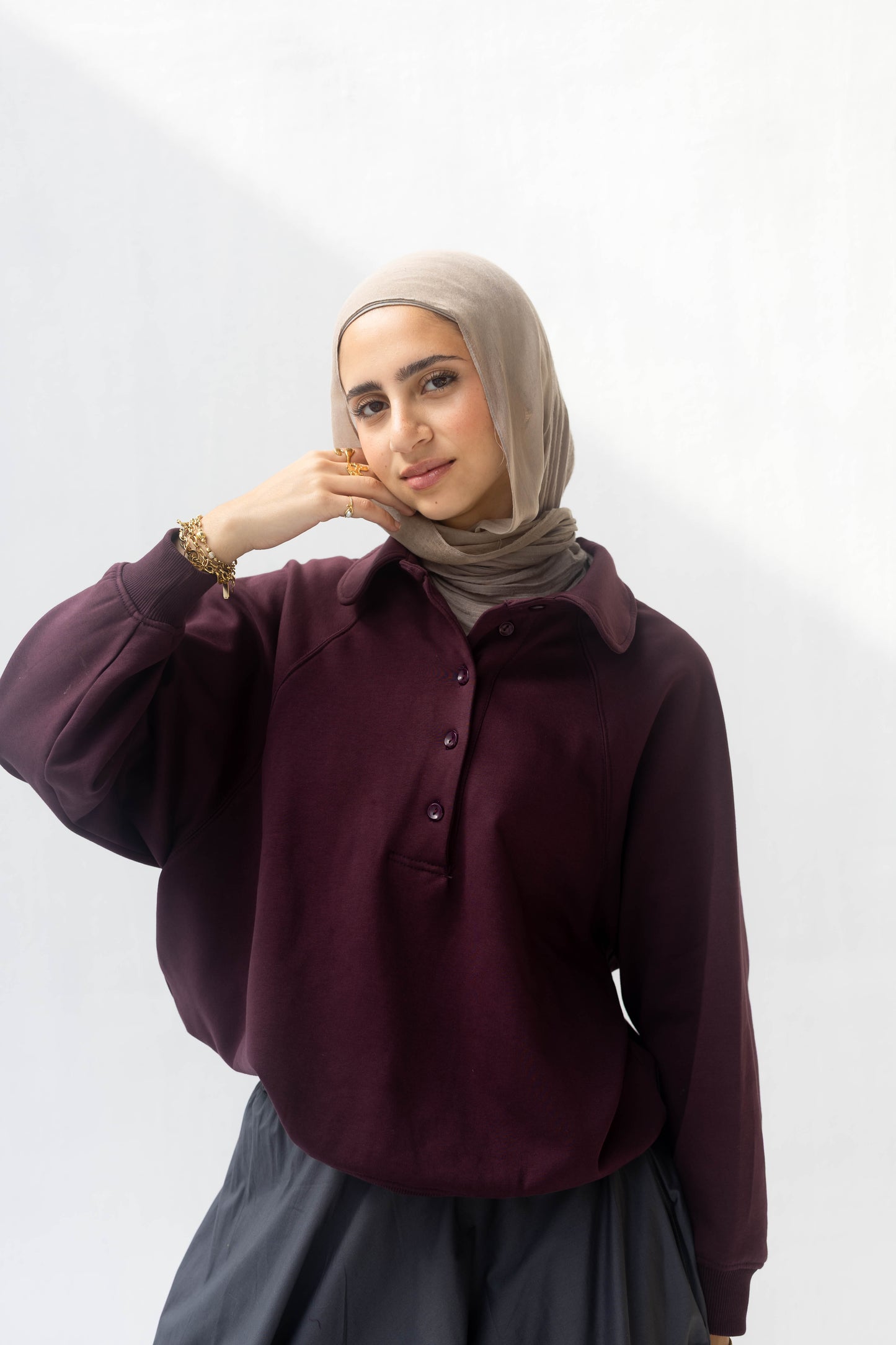 Ease Sweater in Black Berry