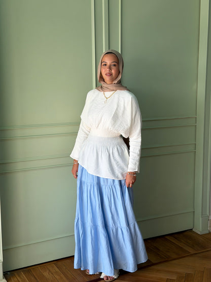 Pastel Breeze Skirt In Baby Blue