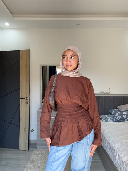 Cloudie Top In Brown