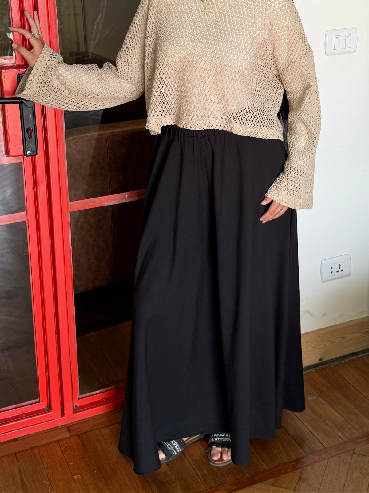 Faux Skirt Pants In Black