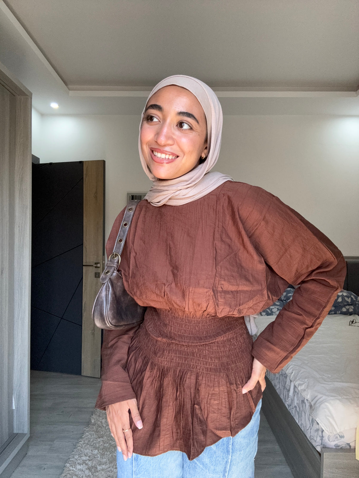 Cloudie Top In Brown