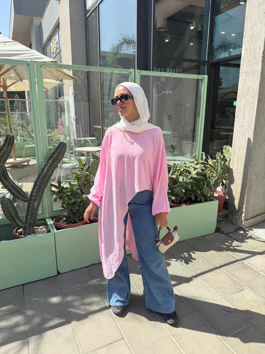 Elysian High Low Top In Pink