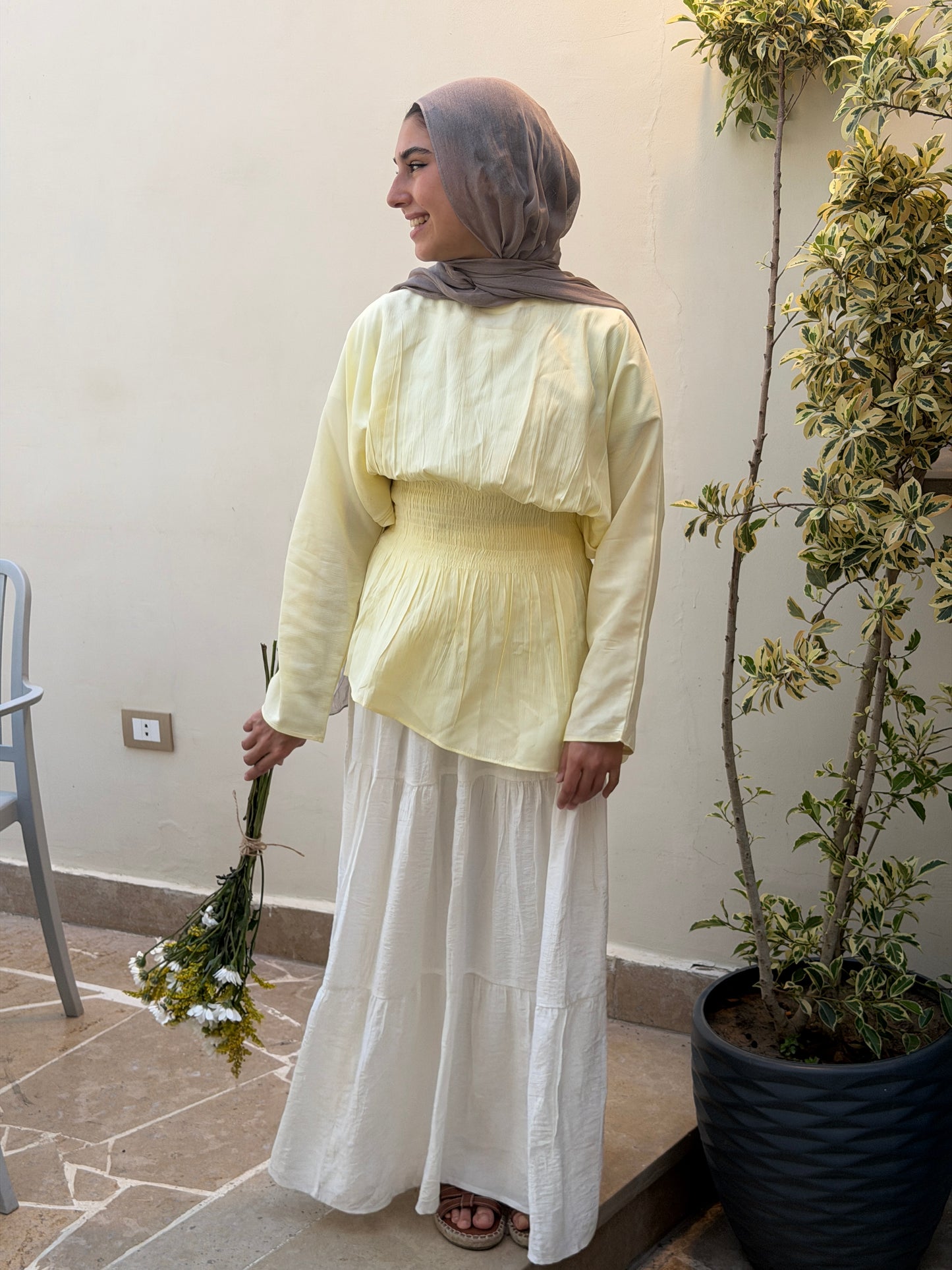 Cloudie Top In Yellow