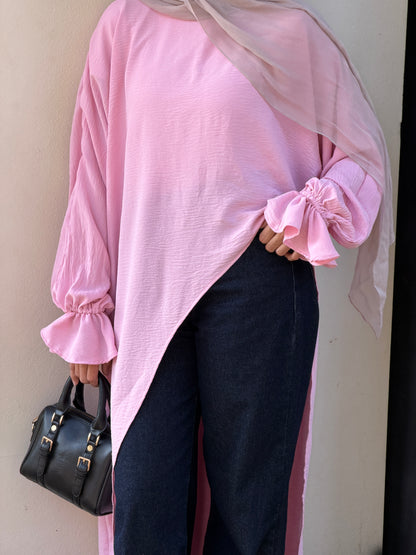 Elysian High Low Top In Pink