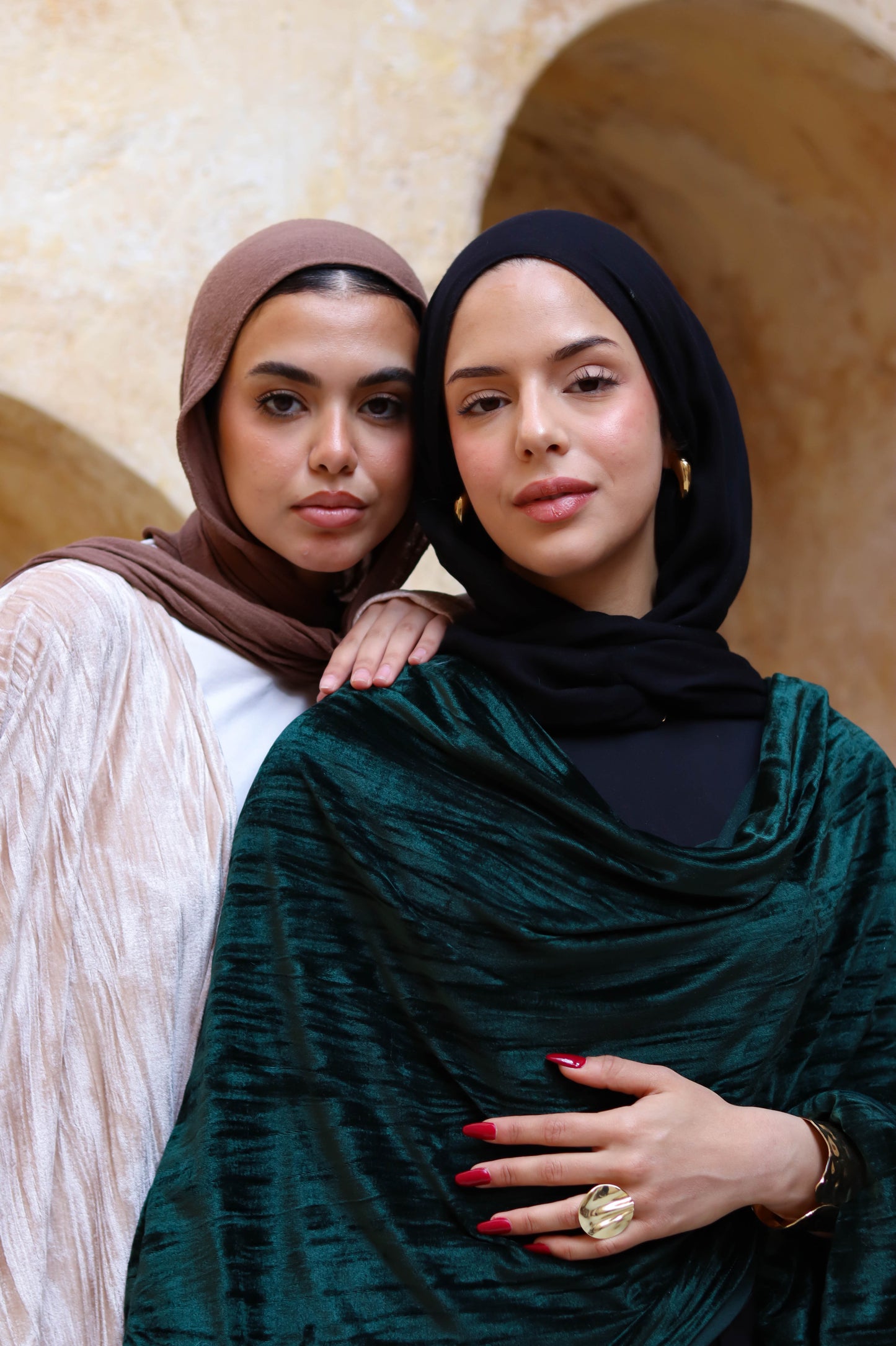 Zeina Shawl Kaftan In Green