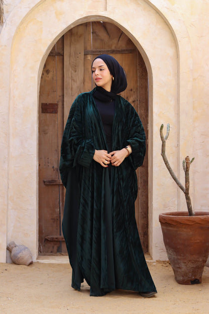Zeina Shawl Kaftan In Green