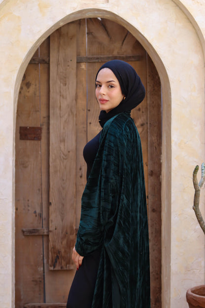 Zeina Shawl Kaftan In Green
