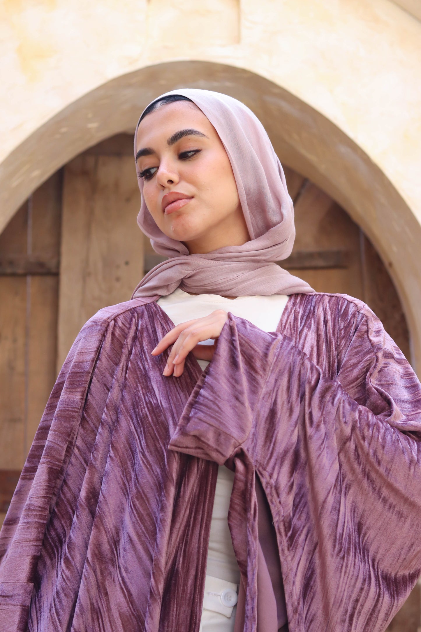 Zeina Shawl Kaftan In Cashmere