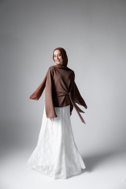 Elara Tie Top In Brown