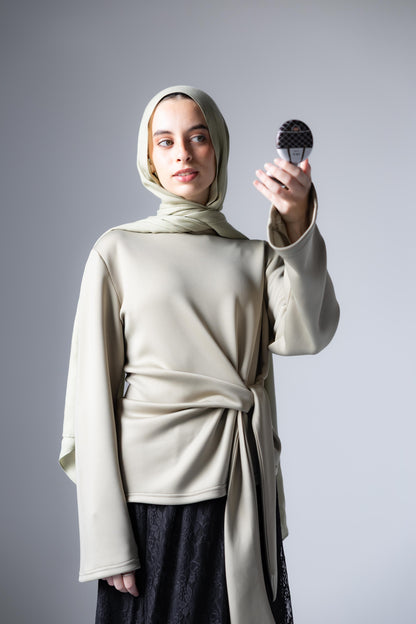 Elara Tie Top In Sage