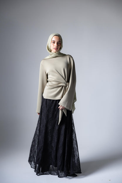 Elara Tie Top In Sage