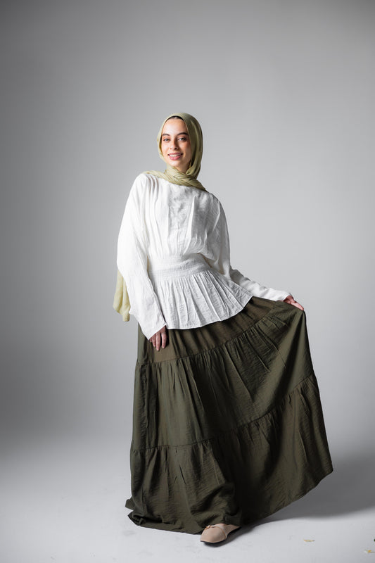 Midnight Breeze Skirt In Olive