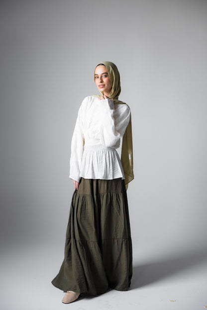 Midnight Breeze Skirt In Olive
